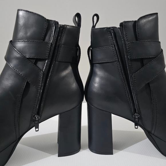 Jeffrey Campbell Amuse Ankle Boot Womens 10 Black Leather Platform High Heel - Picture 4 of 16